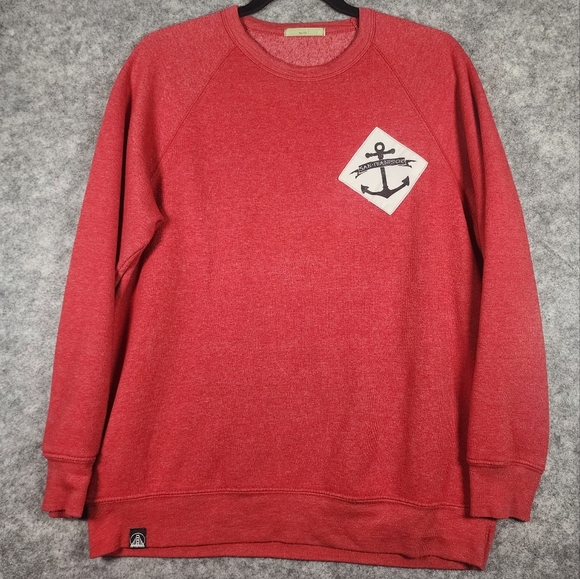 Alternative Sweaters - San Franpsycho Red Longsleeve Pullover Sweater Size Medium